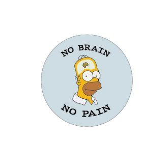 No Brain No Pain - Sticker
